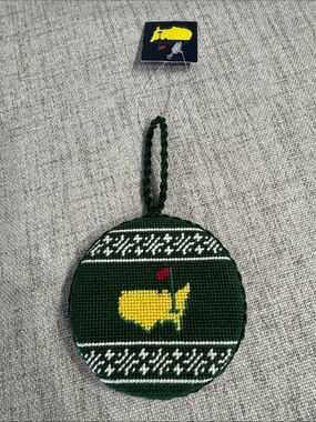Masters Green and Yellow Golf Ornament with Red Flag